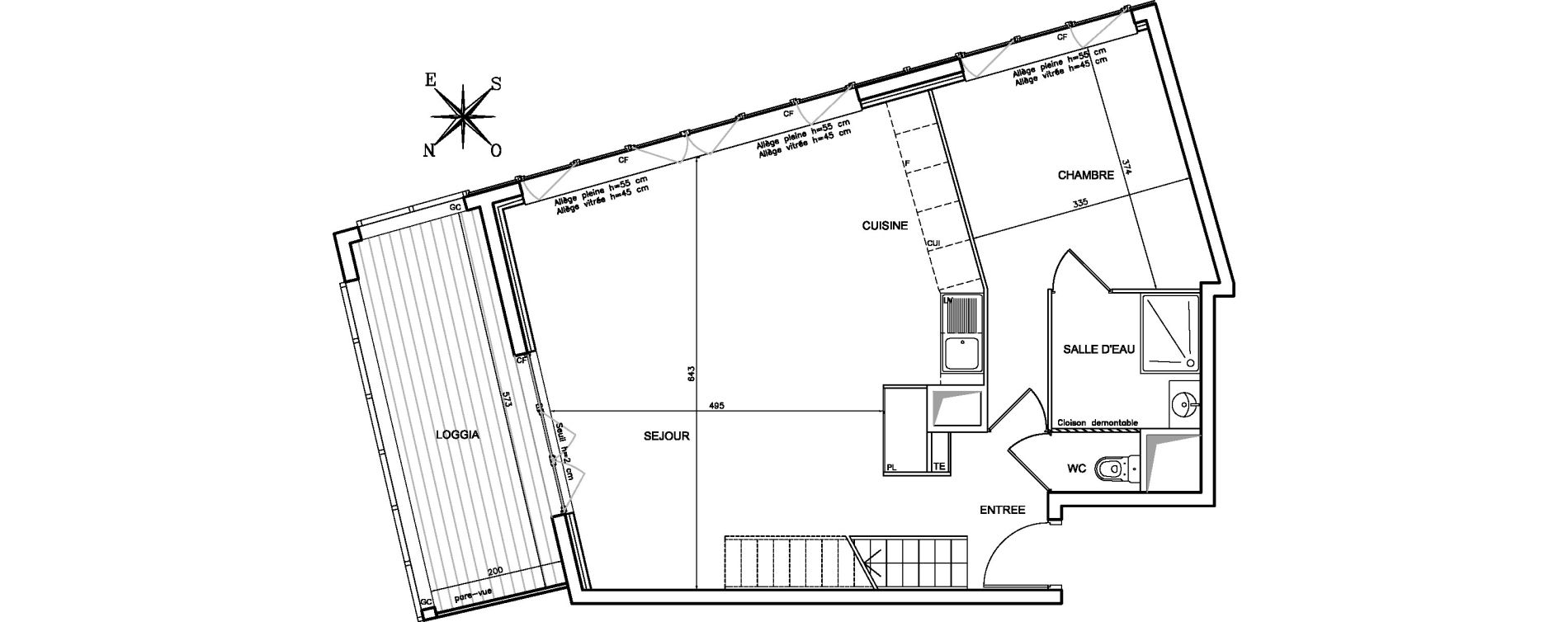 Duplex T5 de 124,10 m2 &agrave; Bordeaux Brazza