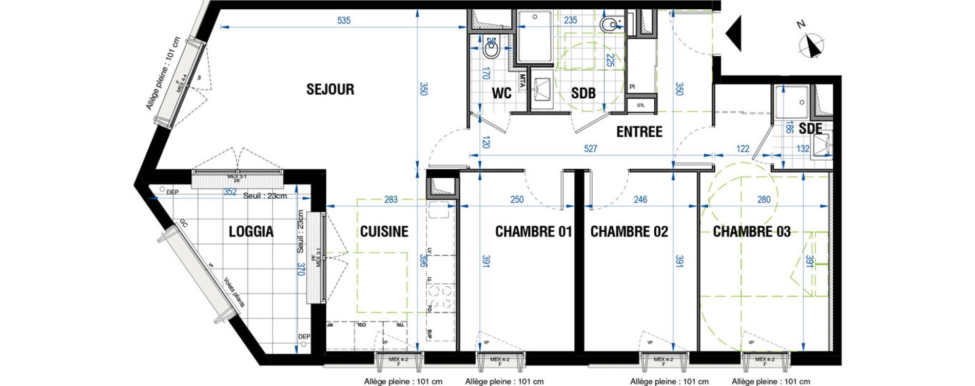 Appartement T4 de 83,32 m2 &agrave; Bordeaux Saint-jean belcier