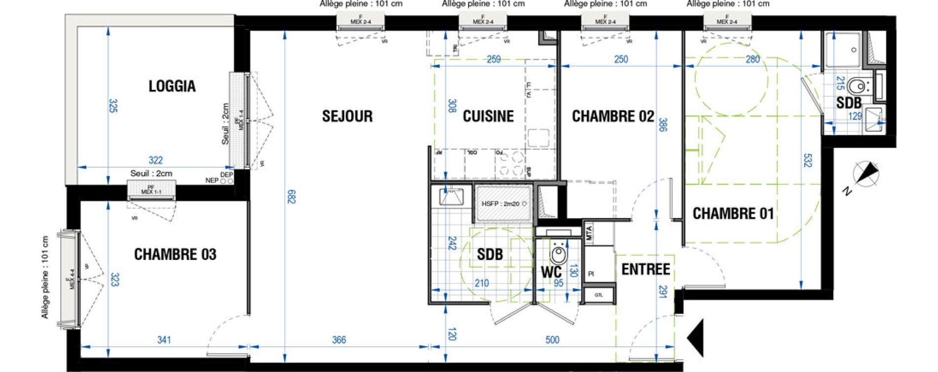 Appartement T4 de 86,17 m2 &agrave; Bordeaux Saint-jean belcier