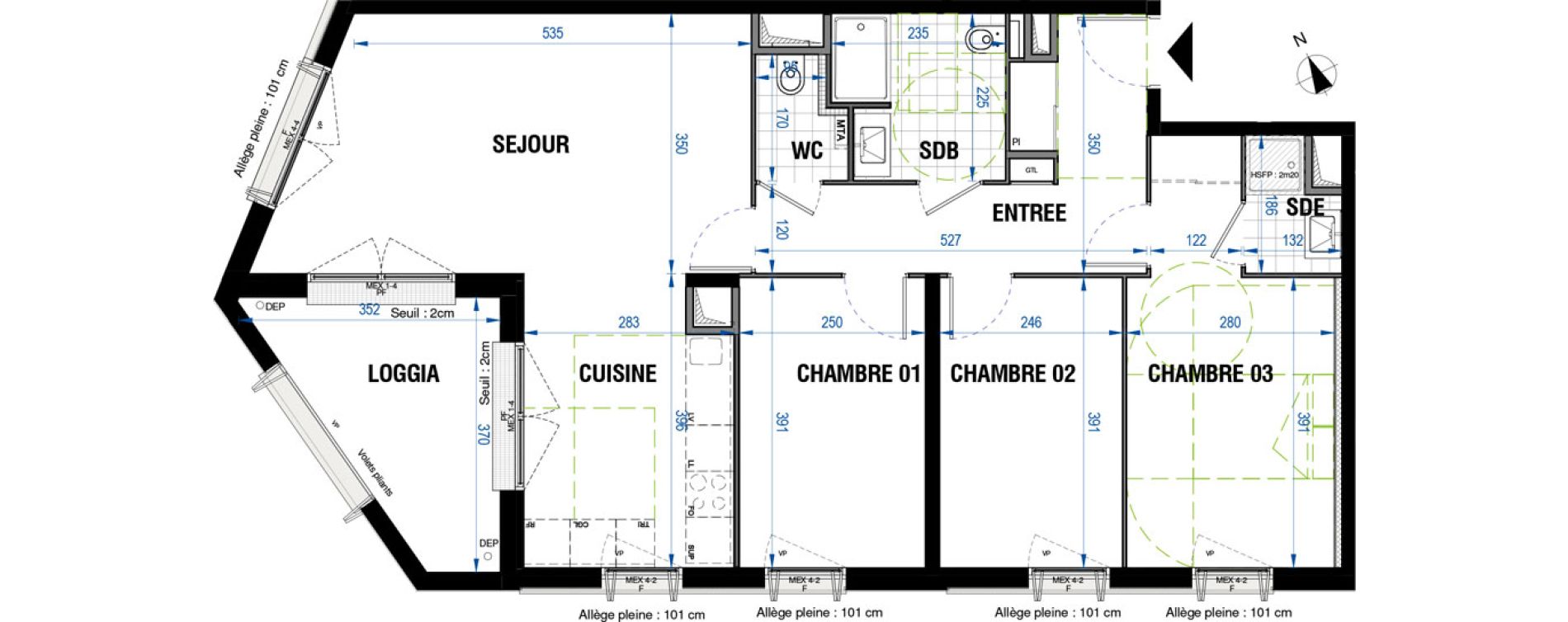 Appartement T4 de 83,30 m2 &agrave; Bordeaux Saint-jean belcier