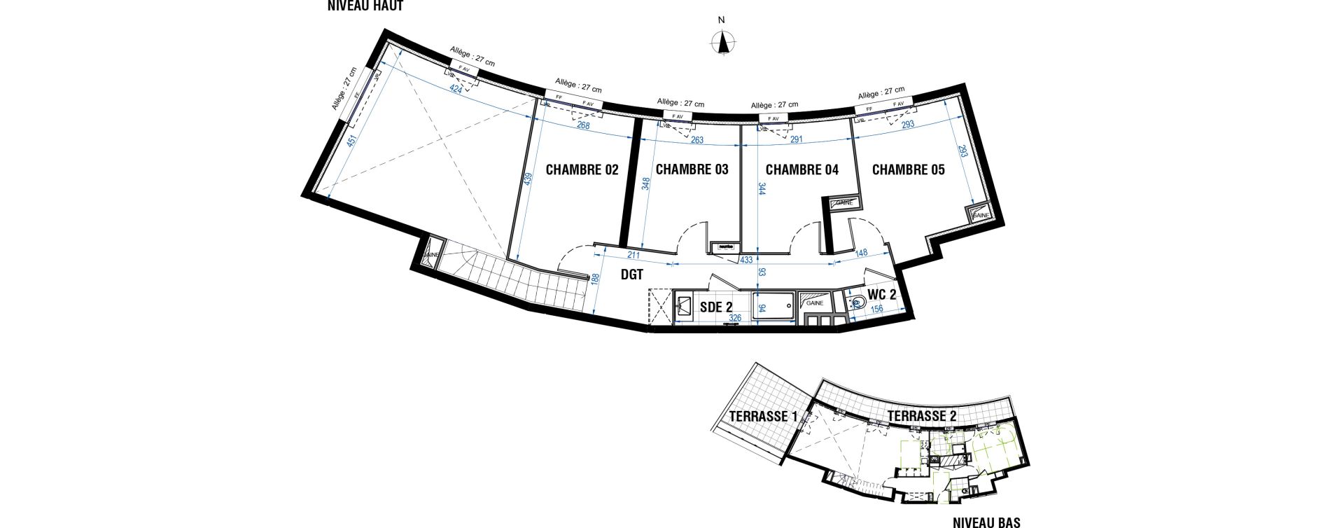 Duplex T6 de 137,35 m2 &agrave; Bordeaux Saint-jean belcier