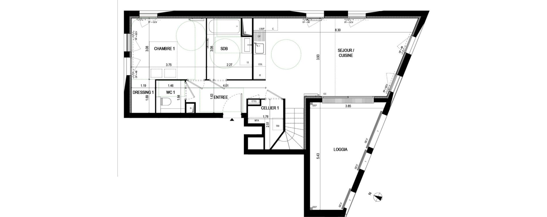 Appartement T4 de 114,25 m2 &agrave; Bordeaux Saint-jean belcier