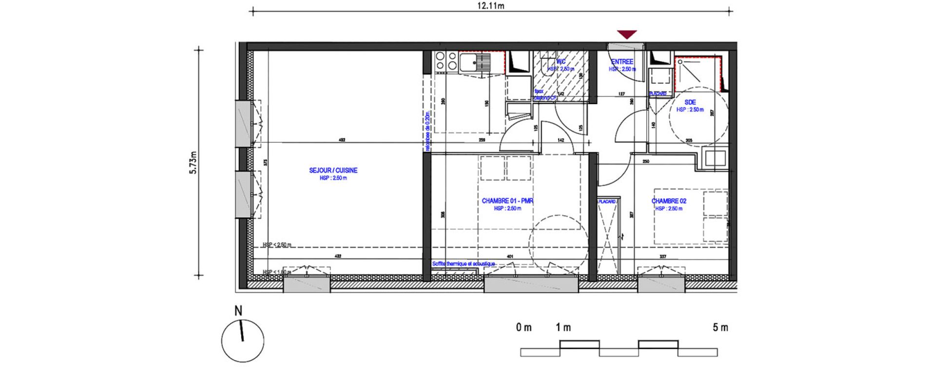 Appartement T3 de 65,60 m2 &agrave; Bordeaux Bastide