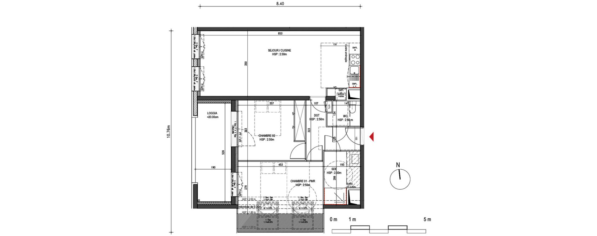 Appartement T3 de 66,60 m2 &agrave; Bordeaux Bastide