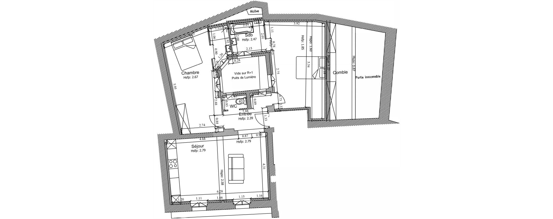 Appartement T3 de 73,00 m2 &agrave; Bordeaux Bordeaux centre ville