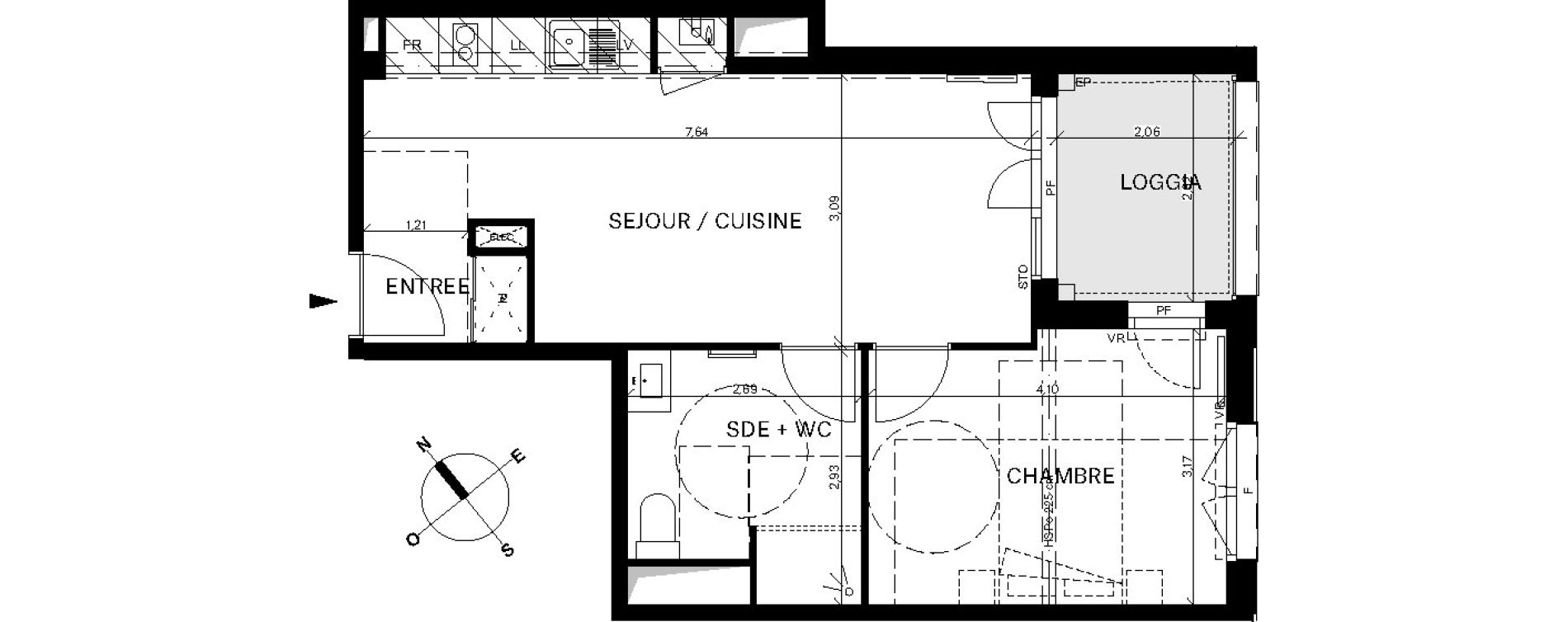 Appartement T2 de 45,30 m2 &agrave; Bordeaux Chartrons
