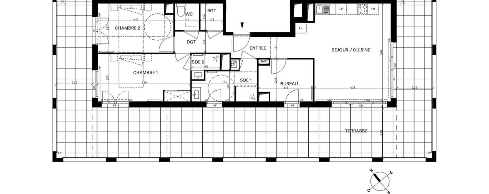 Appartement T3 de 81,54 m2 &agrave; Bordeaux Chartrons
