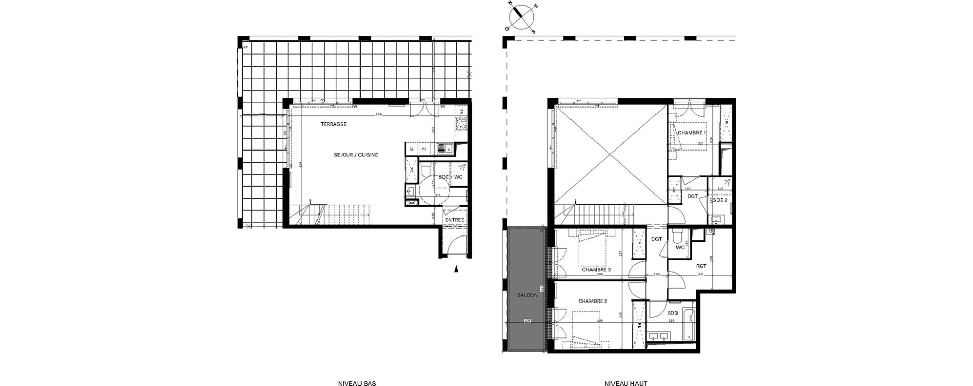 Duplex T4 de 117,32 m2 &agrave; Bordeaux Chartrons
