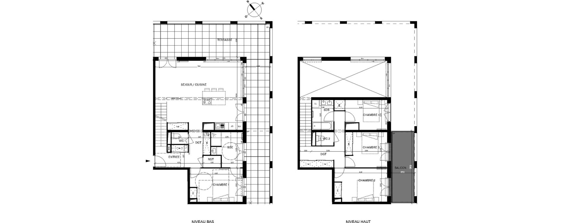 Duplex T5 de 128,87 m2 &agrave; Bordeaux Chartrons