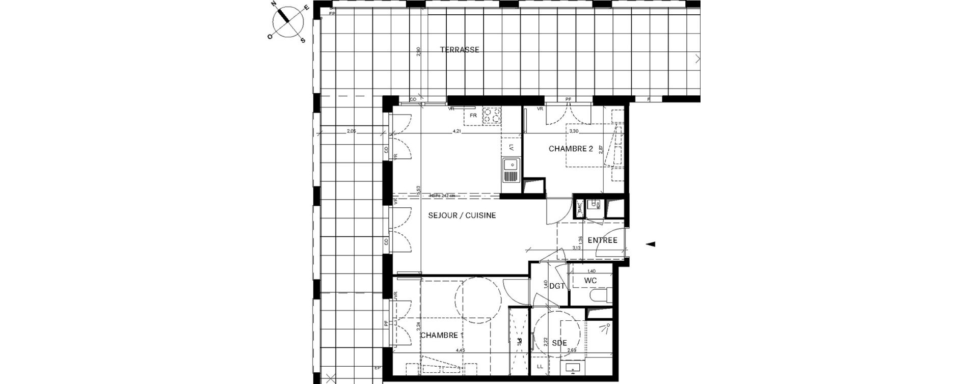 Appartement T3 de 62,08 m2 &agrave; Bordeaux Chartrons
