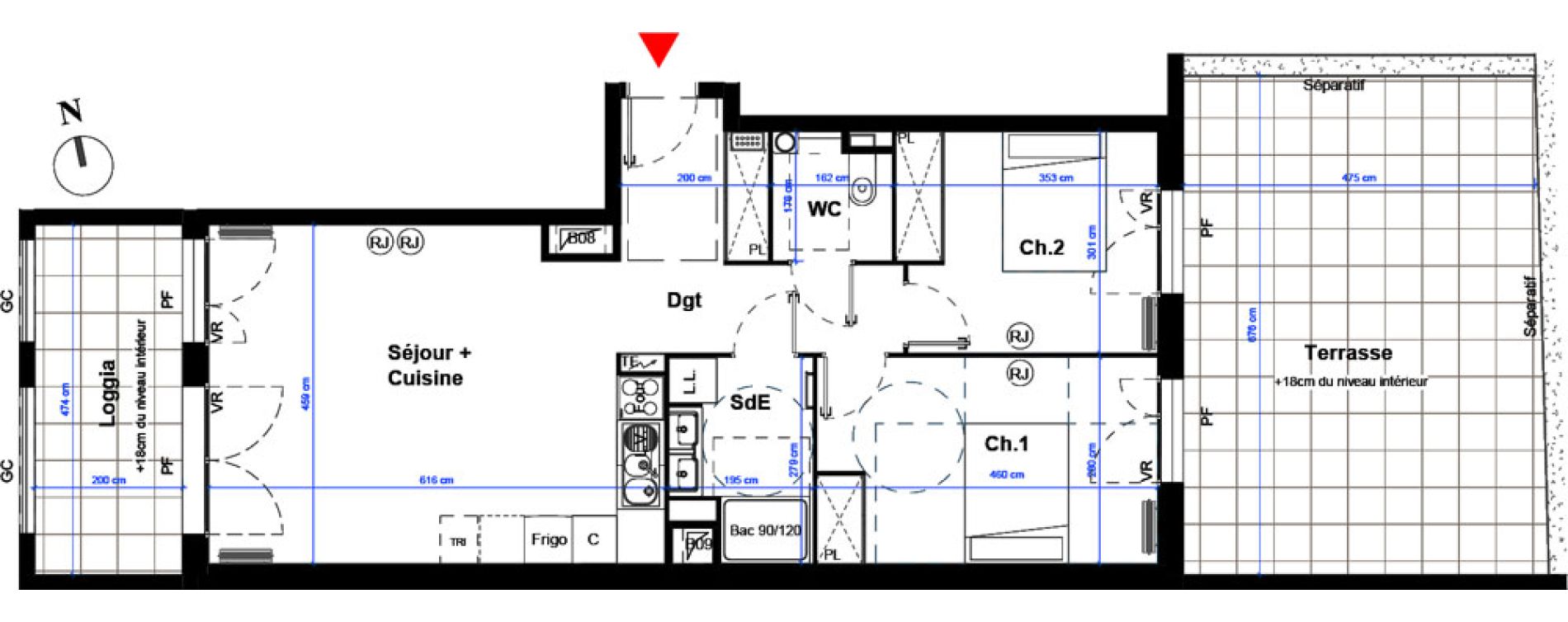 Appartement T3 de 66,15 m2 &agrave; Bordeaux Bastide