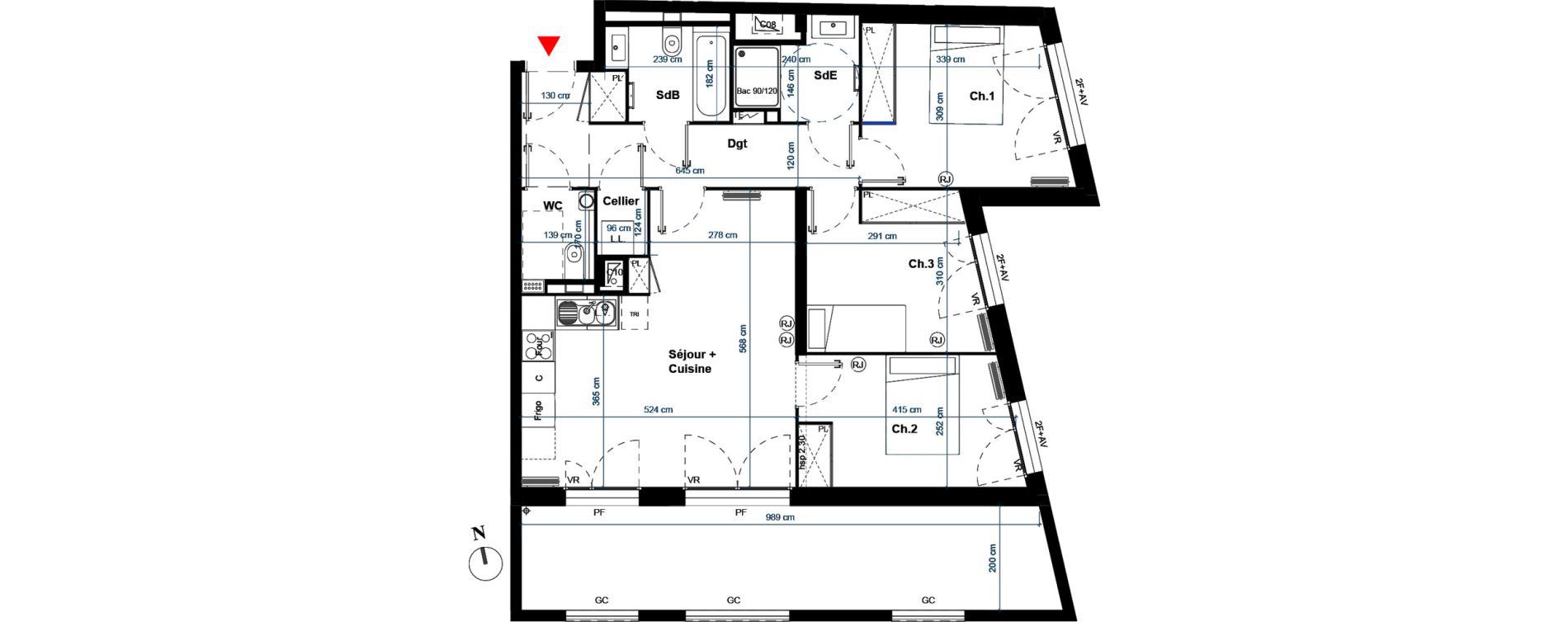 Appartement T4 de 78,31 m2 &agrave; Bordeaux Bastide
