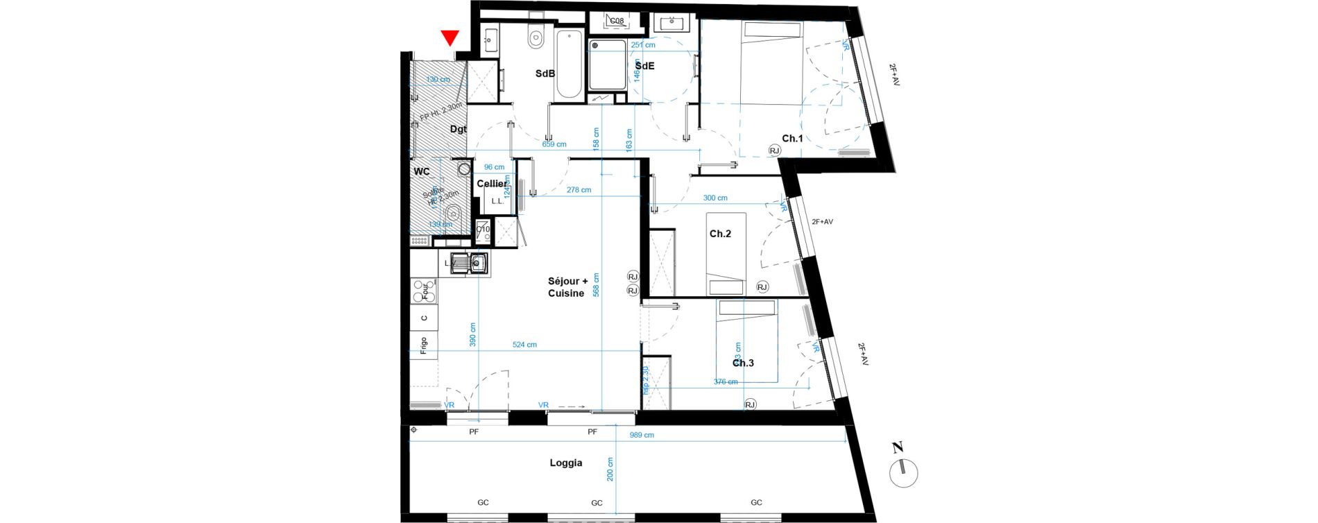 Appartement T4 de 78,40 m2 &agrave; Bordeaux Bastide