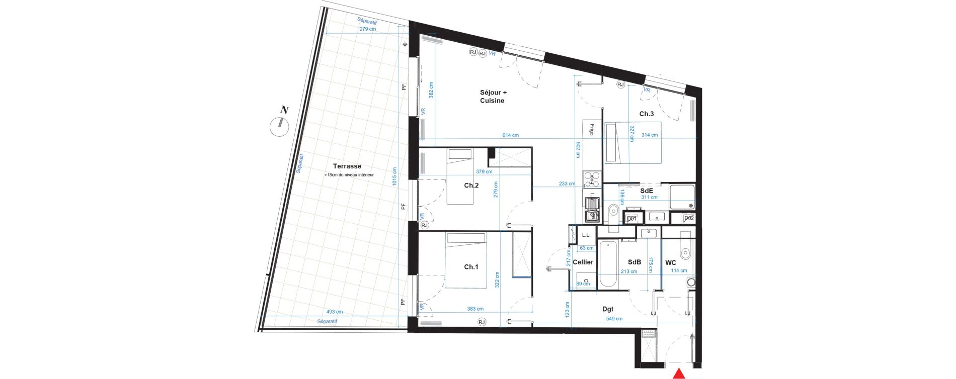 Appartement T4 de 81,02 m2 &agrave; Bordeaux Bastide