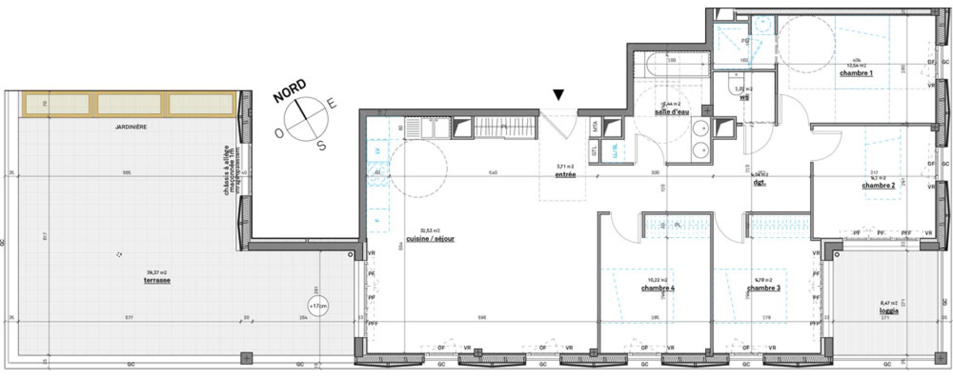 Appartement T5 de 96,47 m2 &agrave; Bordeaux Saint gen&egrave;s