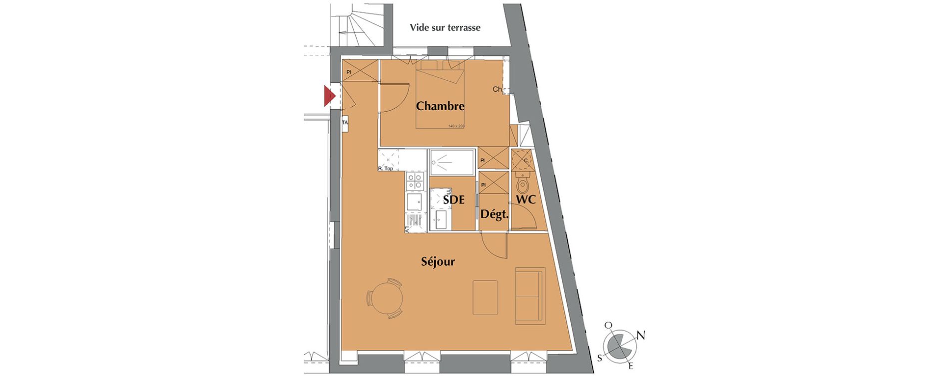 Appartement T2 de 46,50 m2 &agrave; Bordeaux Capucins victoire