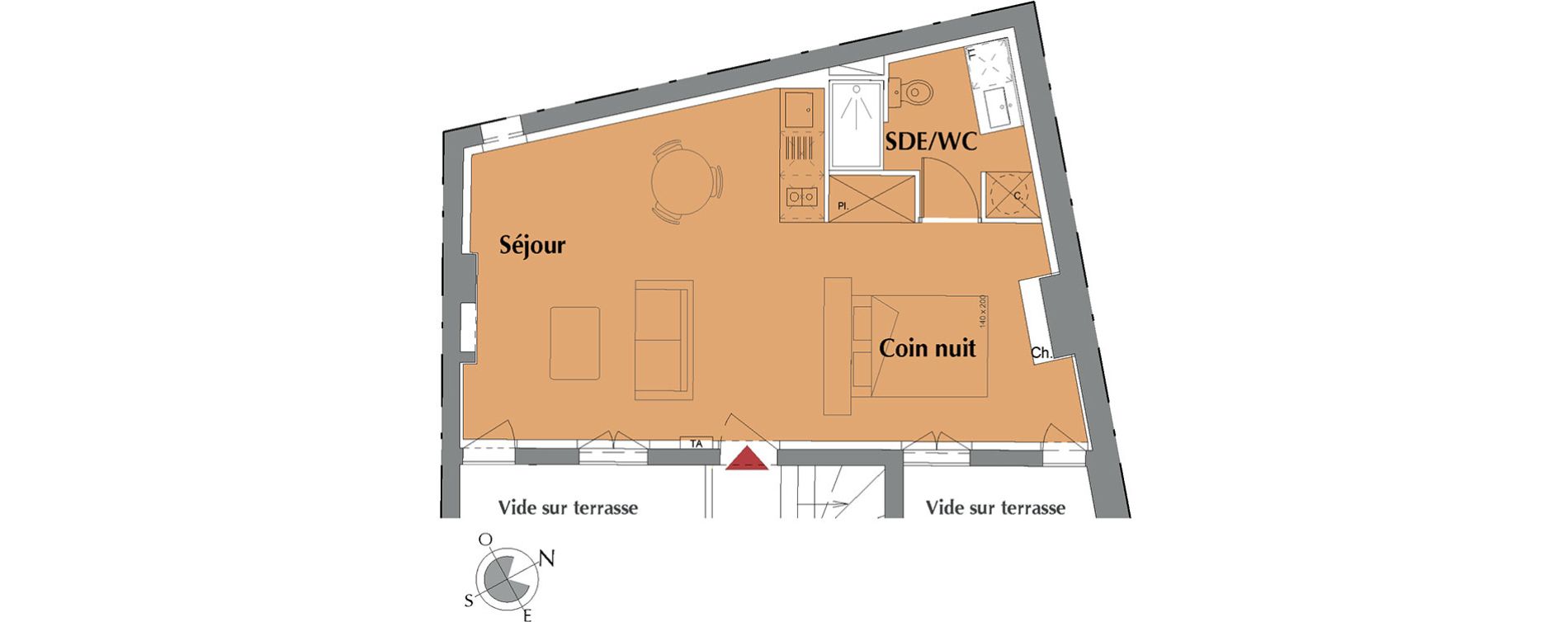 Appartement T1 de 39,20 m2 &agrave; Bordeaux Capucins victoire
