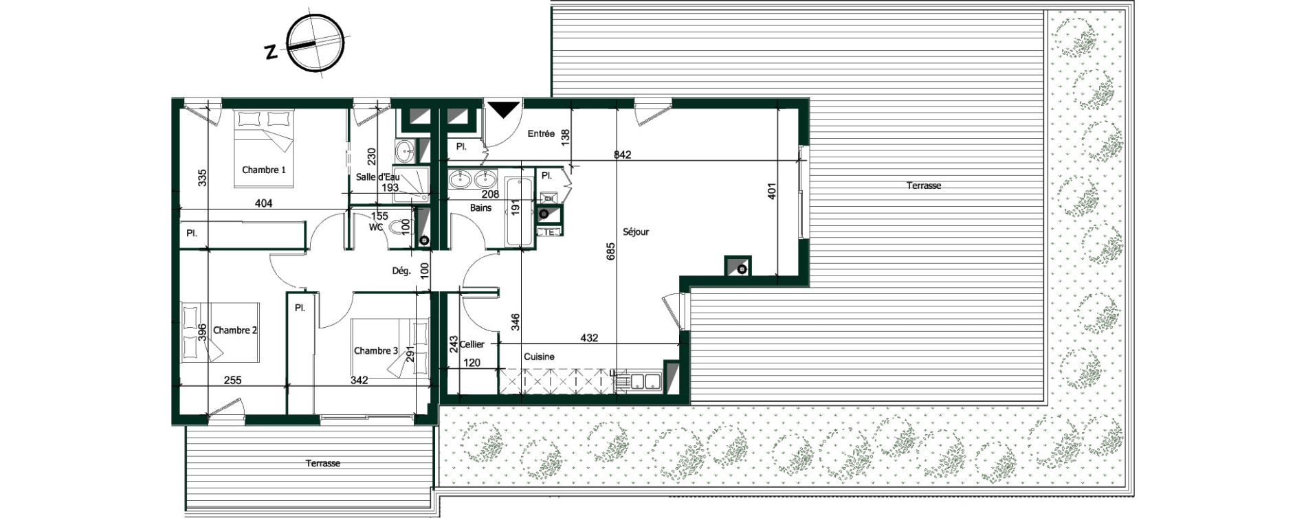 Appartement T4 de 90,00 m2 &agrave; Bordeaux Cauderan