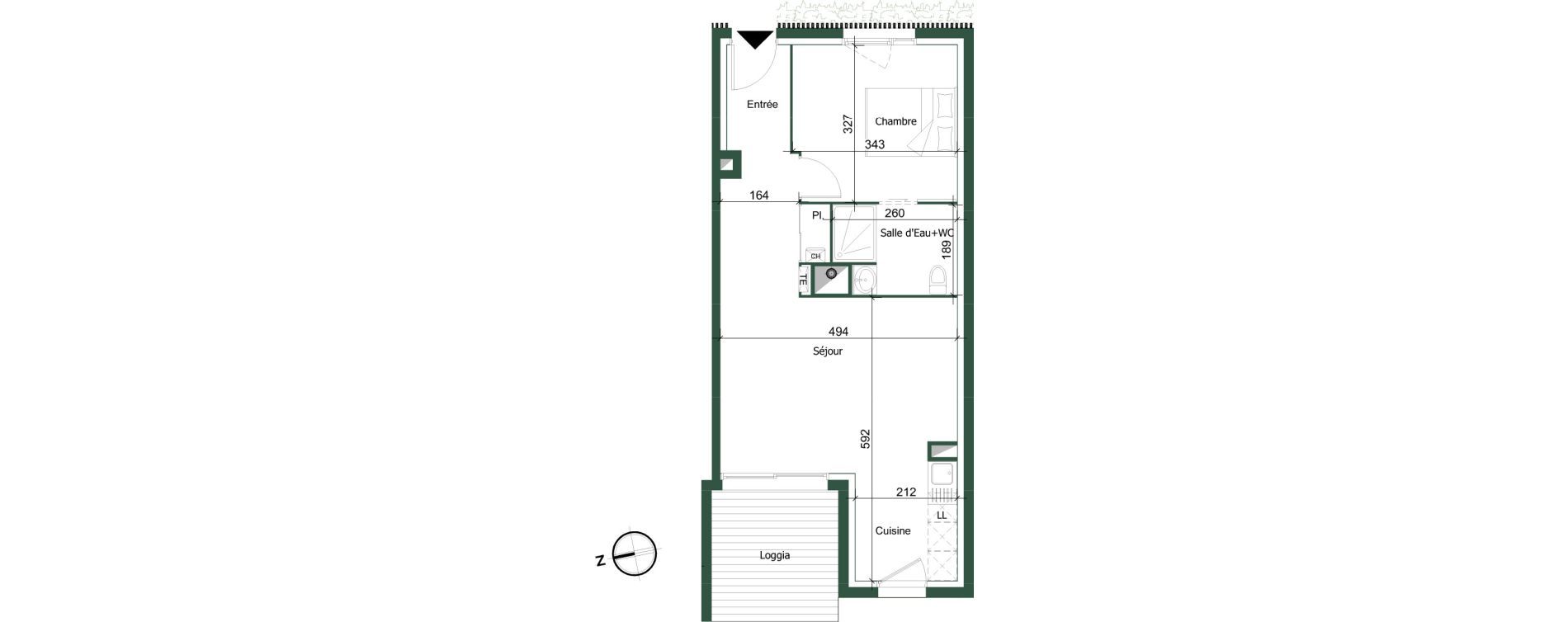 Appartement T2 de 47,00 m2 &agrave; Bordeaux Cauderan