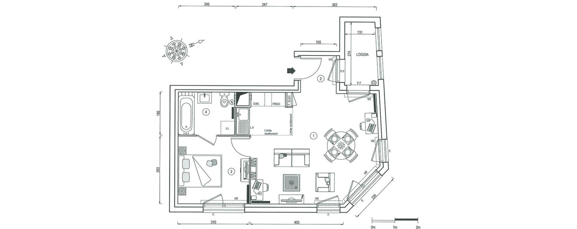 Appartement T2 de 42,70 m2 &agrave; Bordeaux Bassins a flot