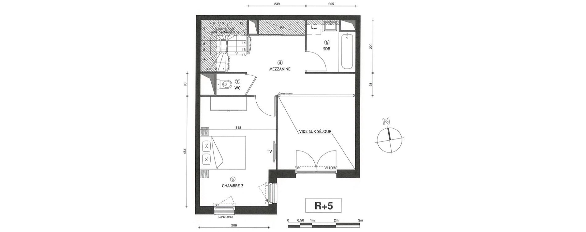 Appartement T3 de 72,10 m2 &agrave; Bordeaux Bassins a flot