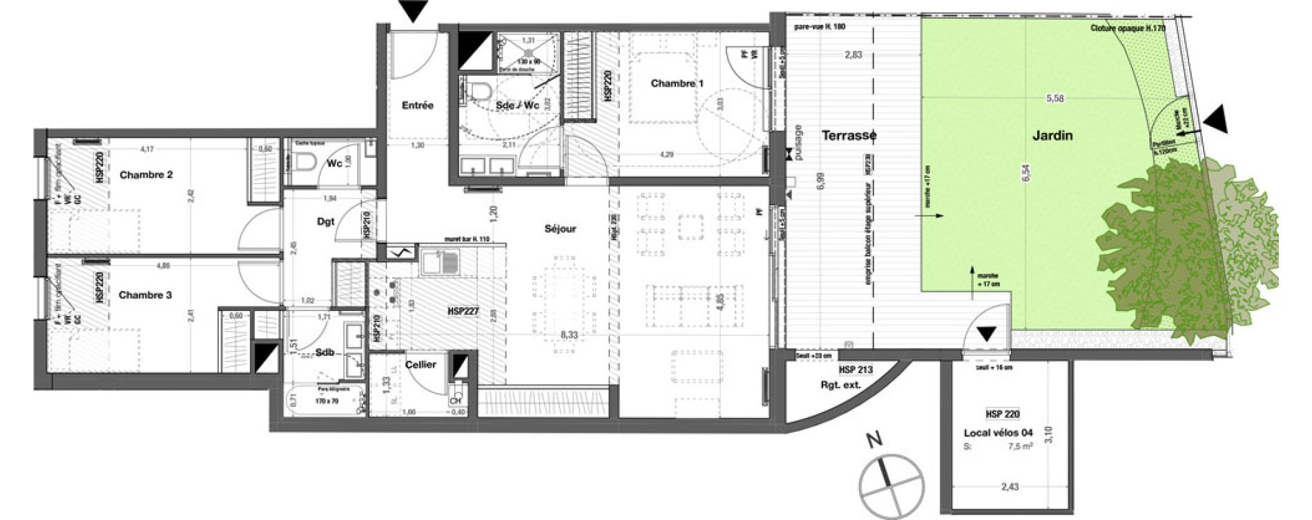 Appartement T4 de 94,00 m2 &agrave; Bordeaux Cauderan