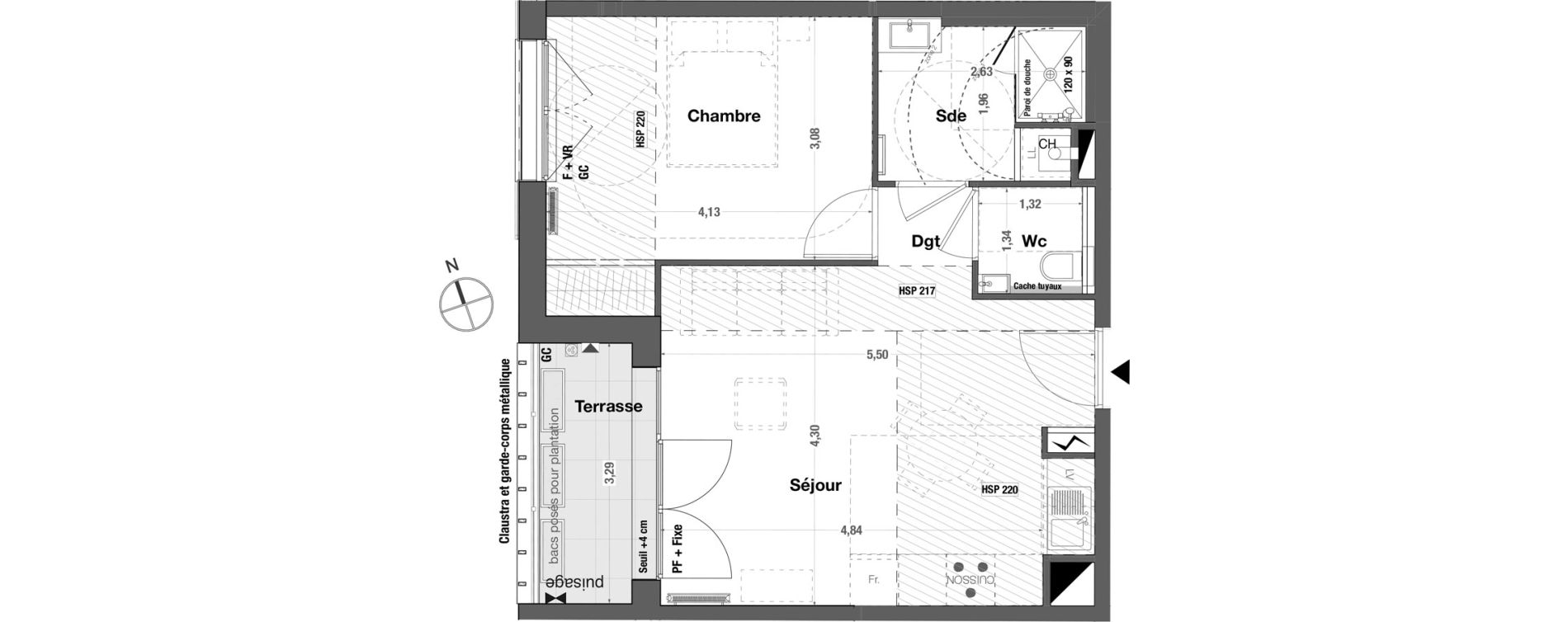 Appartement T2 de 44,00 m2 &agrave; Bordeaux Cauderan