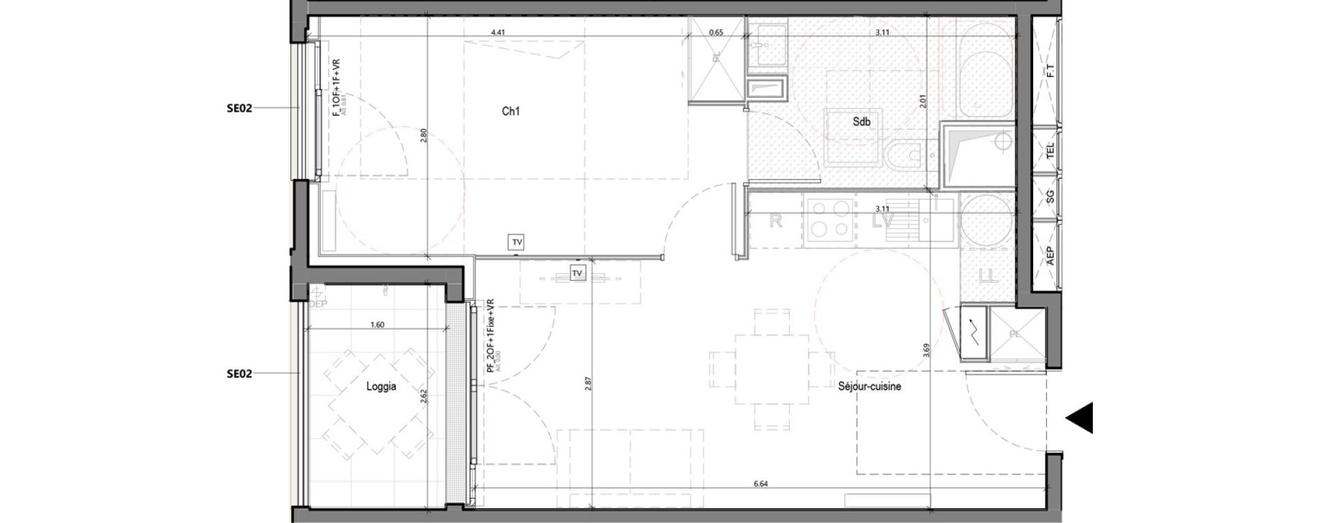 Appartement T2 de 40,29 m2 &agrave; Bruges Terrefort