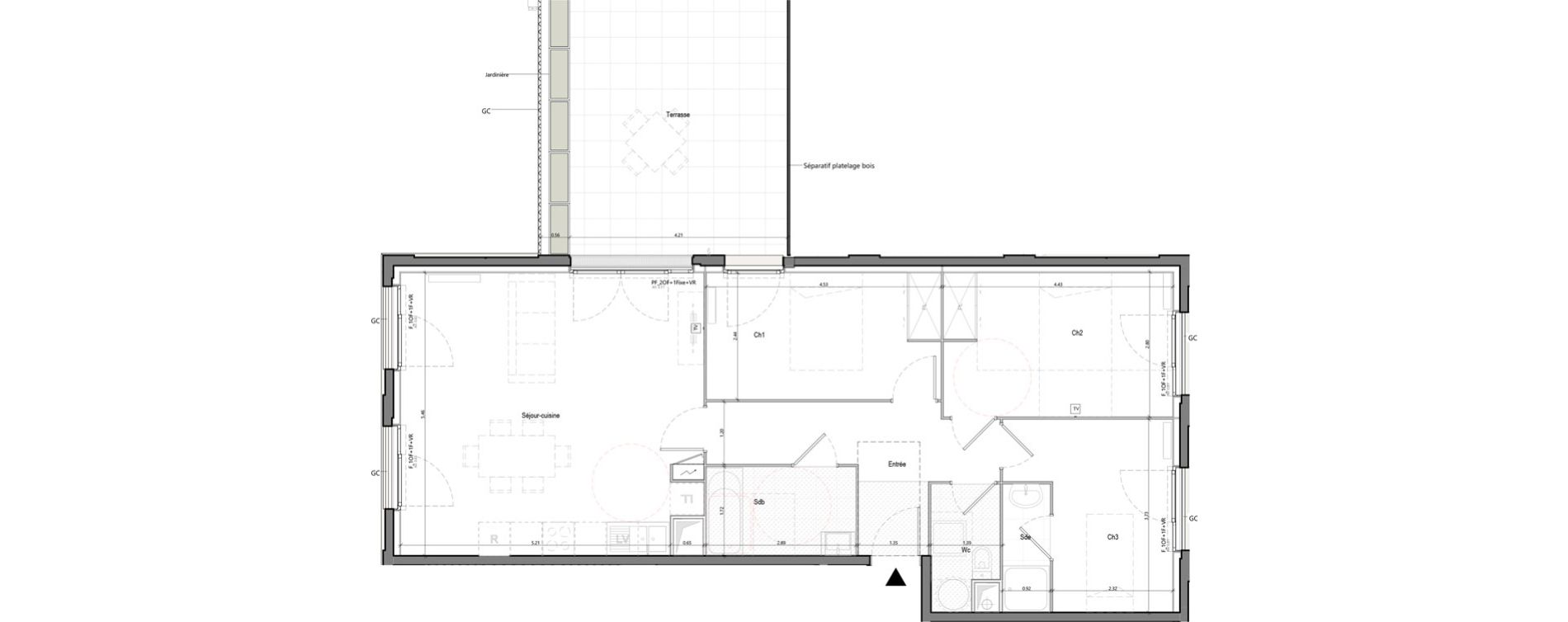 Appartement T4 de 83,90 m2 &agrave; Bruges Terrefort