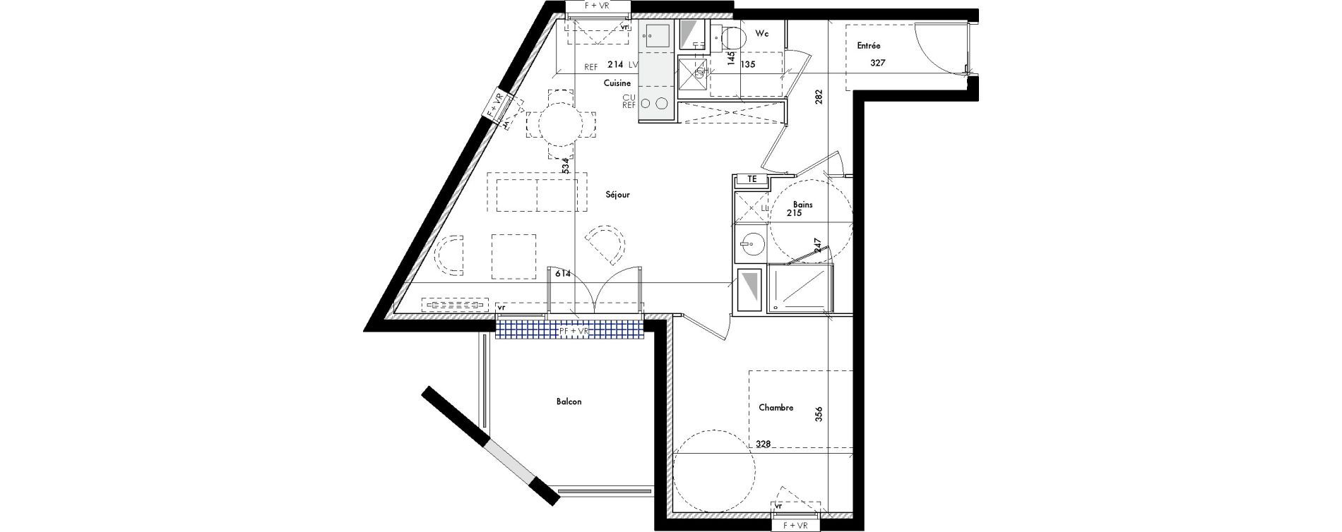 Appartement T2 de 49,33 m2 &agrave; Bruges Ausone