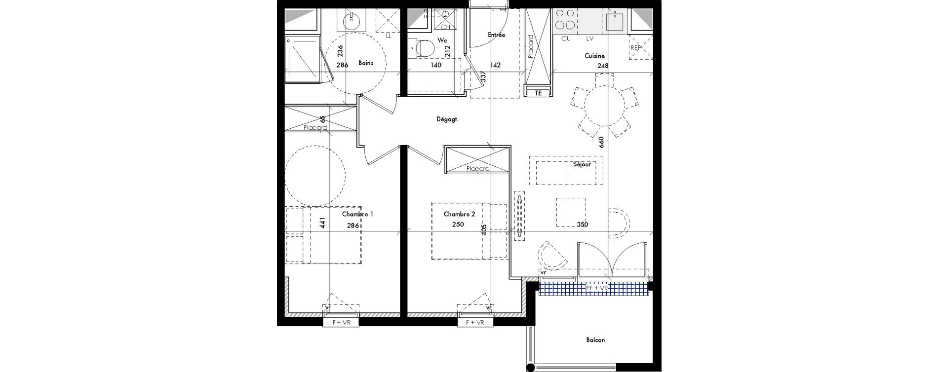 Appartement T3 de 61,43 m2 &agrave; Bruges Ausone