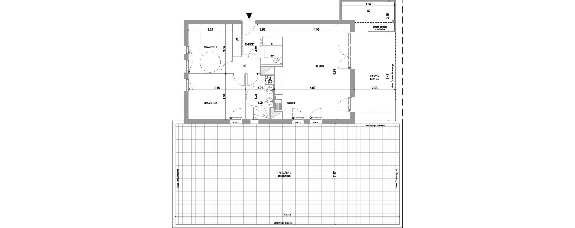 Appartement T3 de 79,35 m2 &agrave; Bruges Le tasta