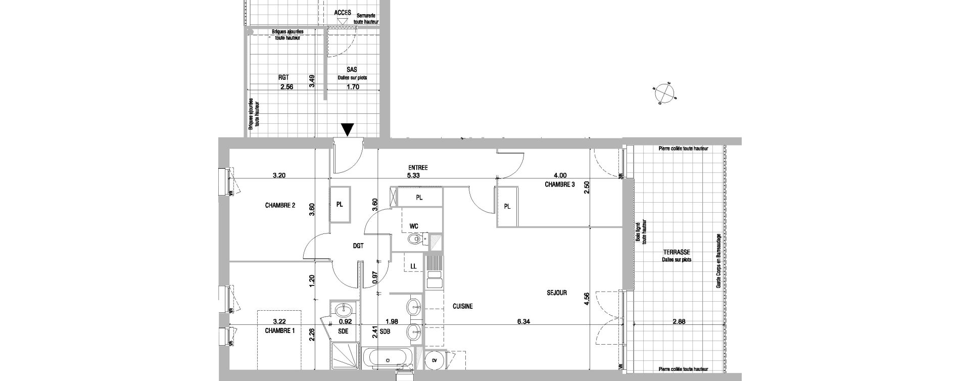 Appartement T4 de 87,15 m2 &agrave; Bruges Le tasta