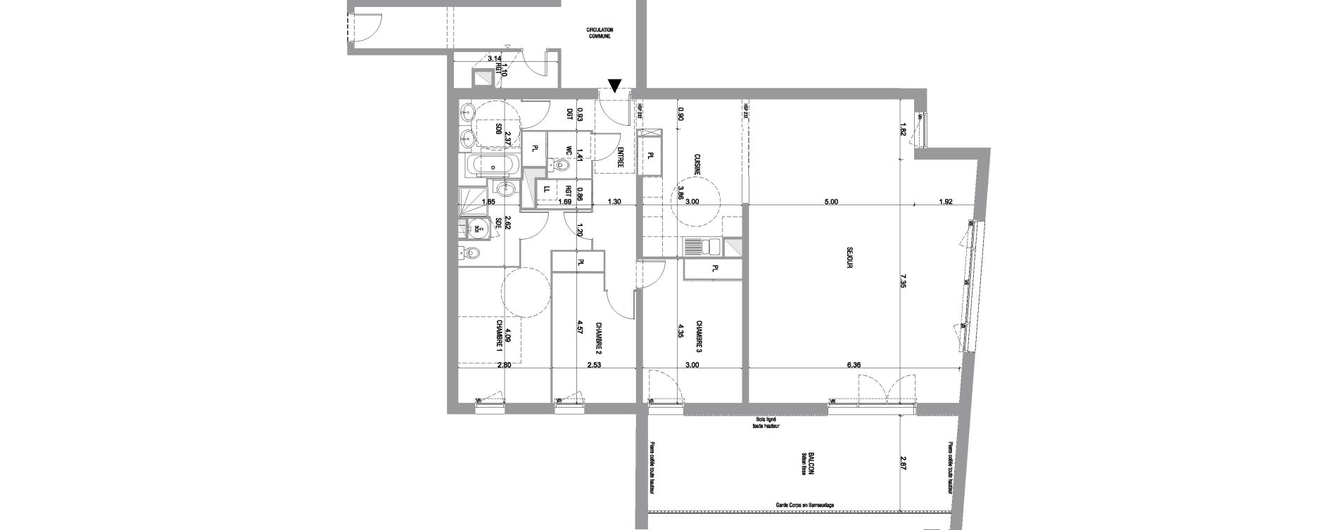 Appartement T4 de 132,35 m2 &agrave; Bruges Le tasta