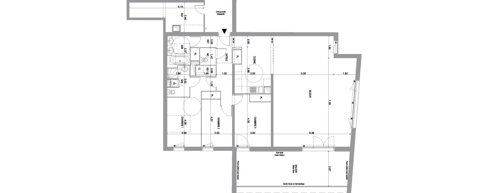 Appartement T4 de 132,35 m2 &agrave; Bruges Le tasta