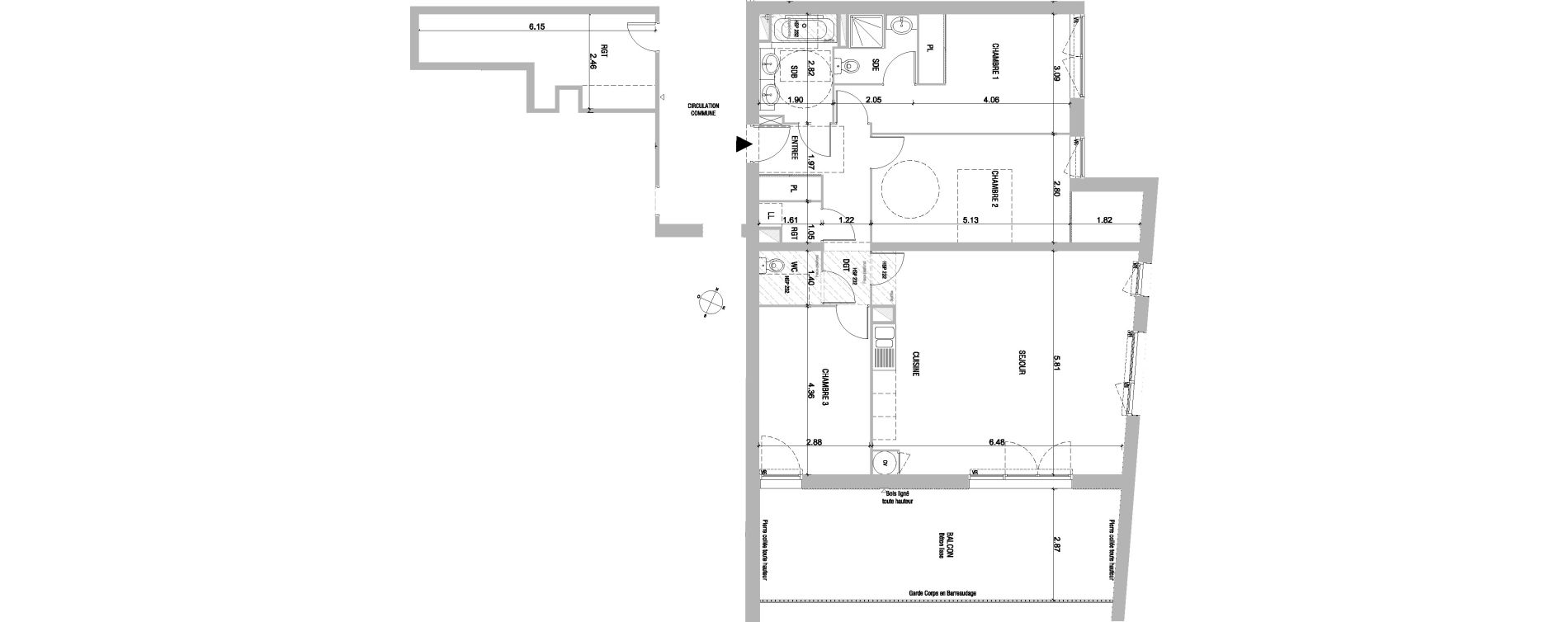 Appartement T4 de 103,70 m2 &agrave; Bruges Le tasta