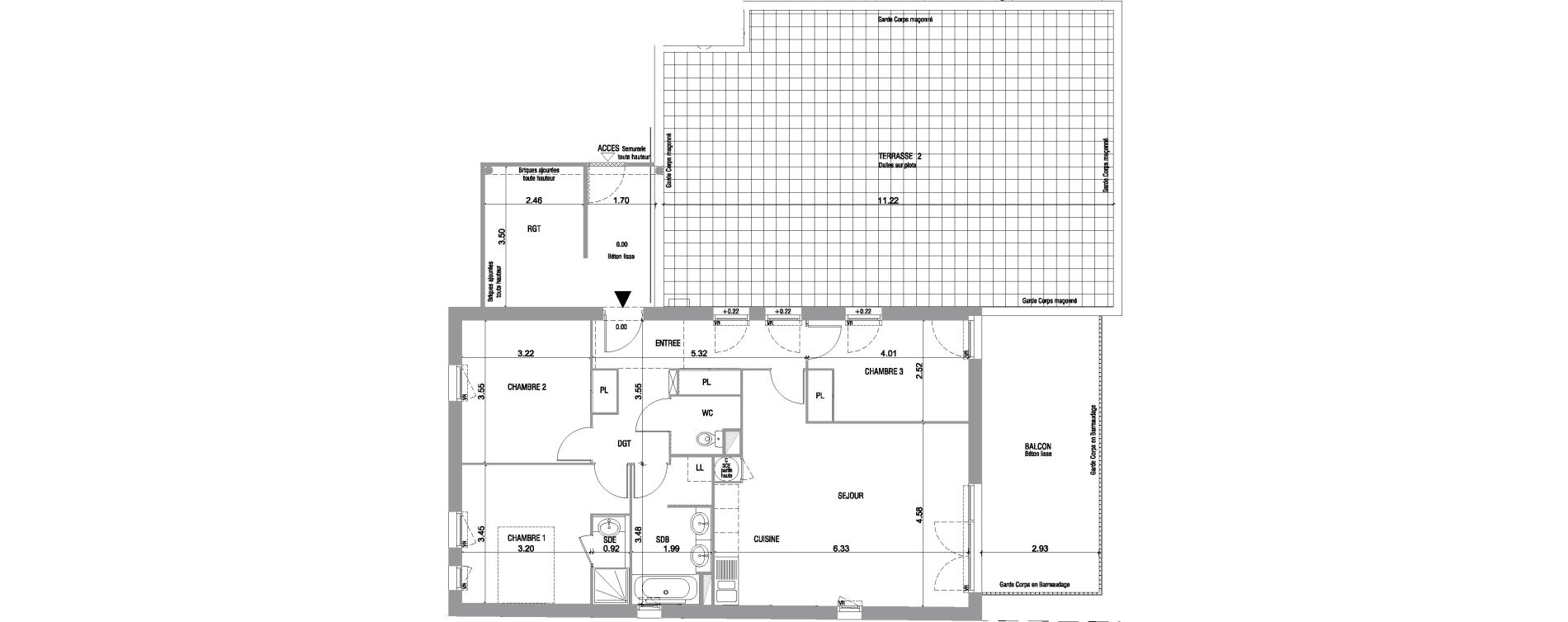 Appartement T4 de 87,00 m2 &agrave; Bruges Le tasta