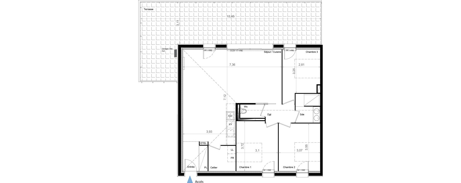 Appartement T4 de 89,64 m2 &agrave; Bruges Ausone