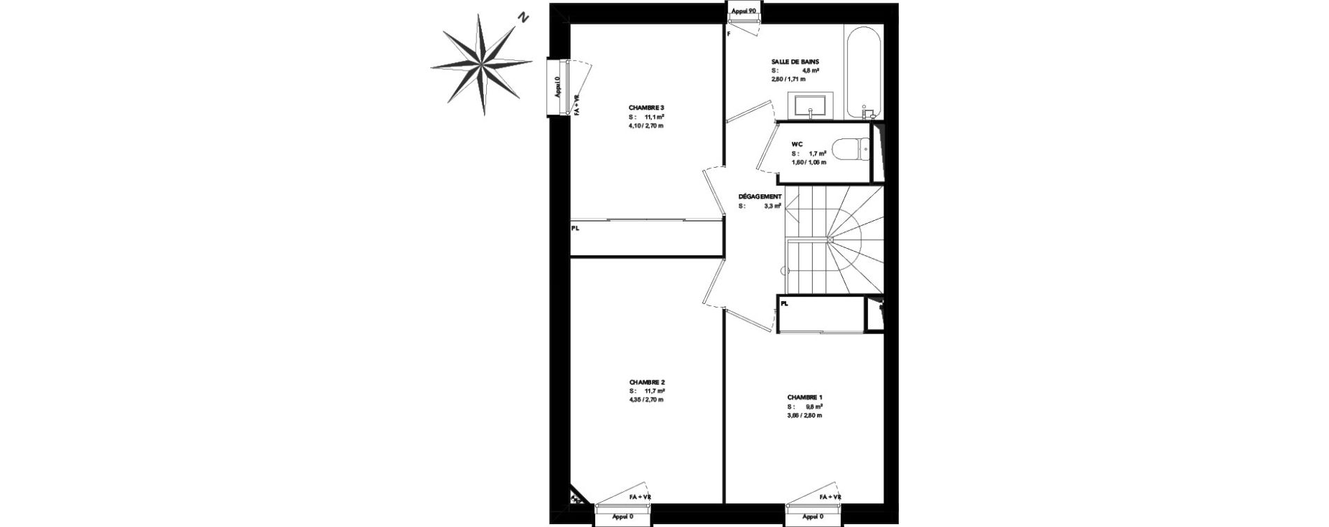 Maison T4 de 85,50 m2 &agrave; Bruges Cimeti&egrave;re nord - petit bruges