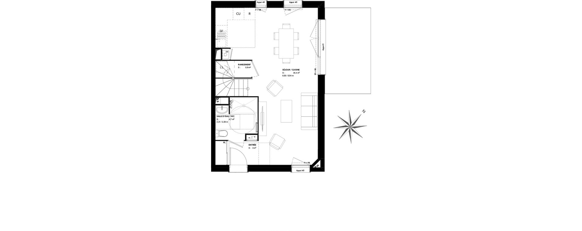 Maison T4 de 85,10 m2 &agrave; Bruges Cimeti&egrave;re nord - petit bruges