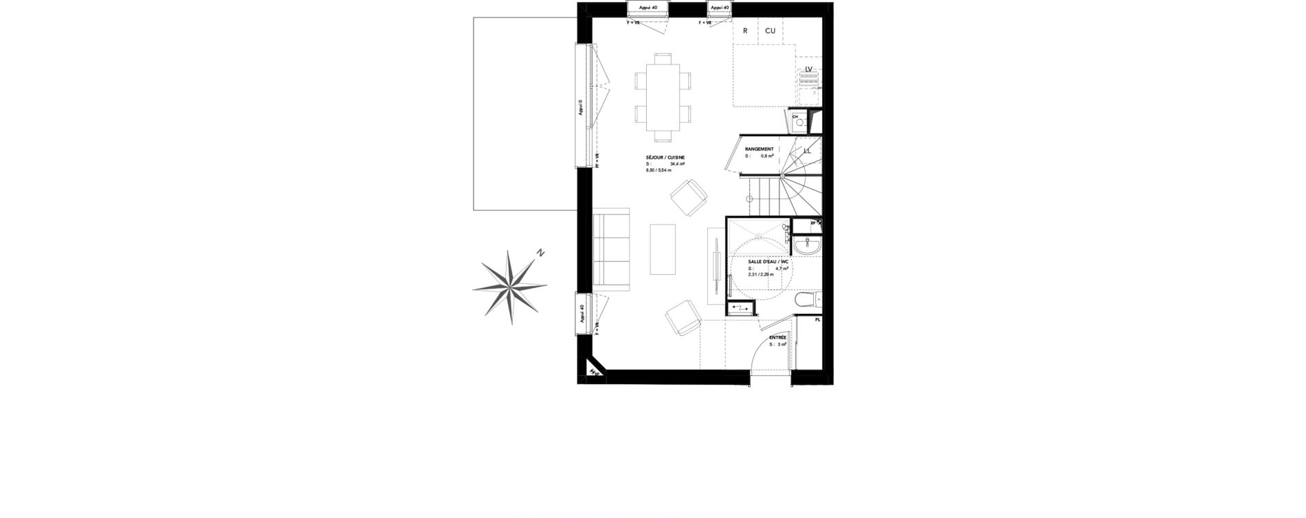 Maison T4 de 85,10 m2 &agrave; Bruges Cimeti&egrave;re nord - petit bruges