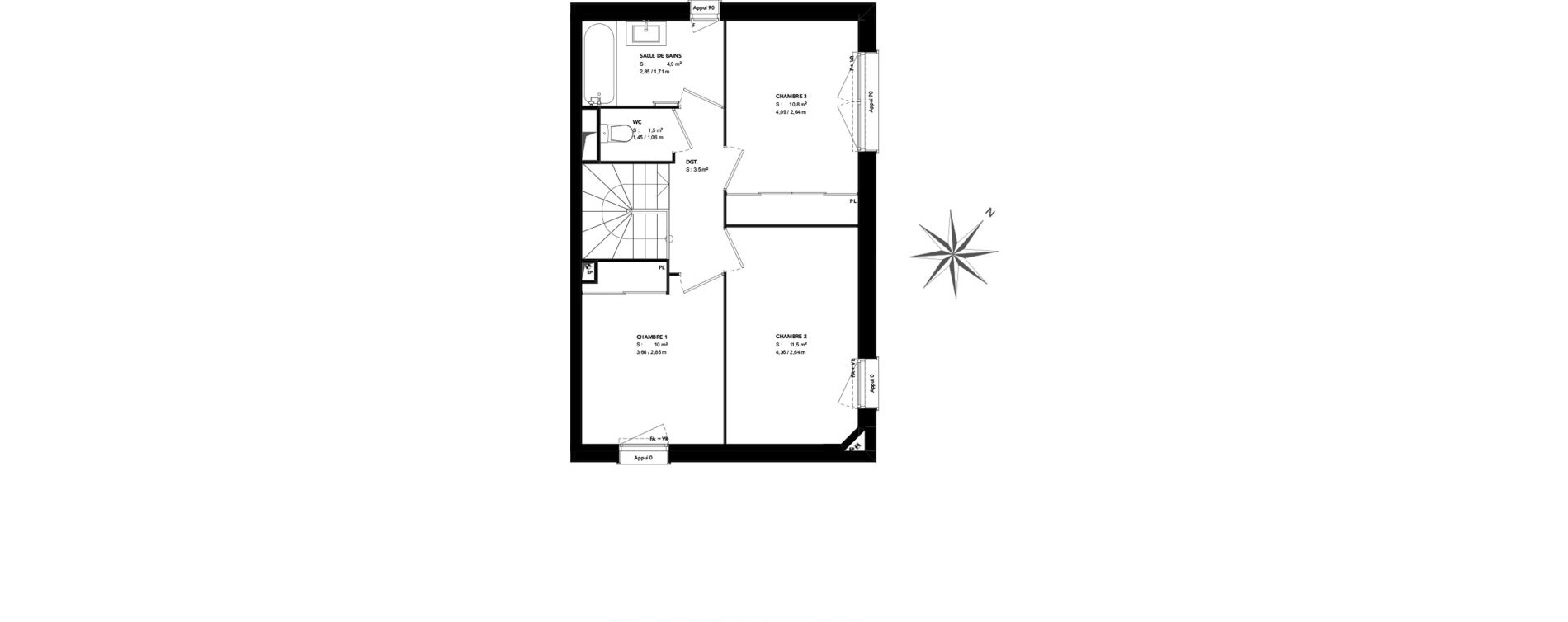 Maison T4 de 85,10 m2 &agrave; Bruges Cimeti&egrave;re nord - petit bruges