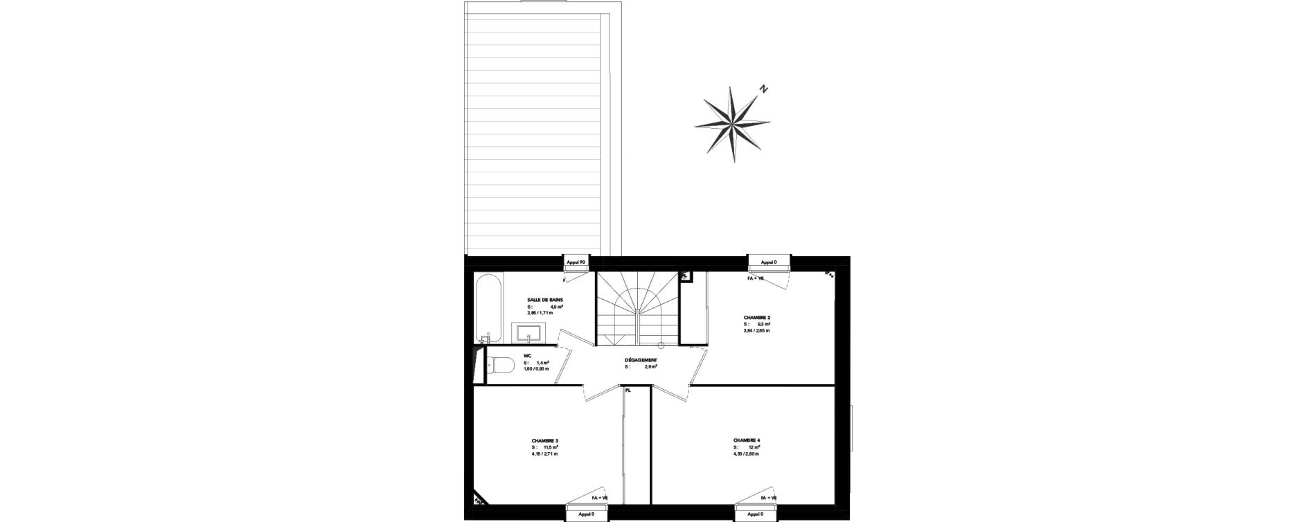 Maison T5 de 102,90 m2 &agrave; Bruges Cimeti&egrave;re nord - petit bruges
