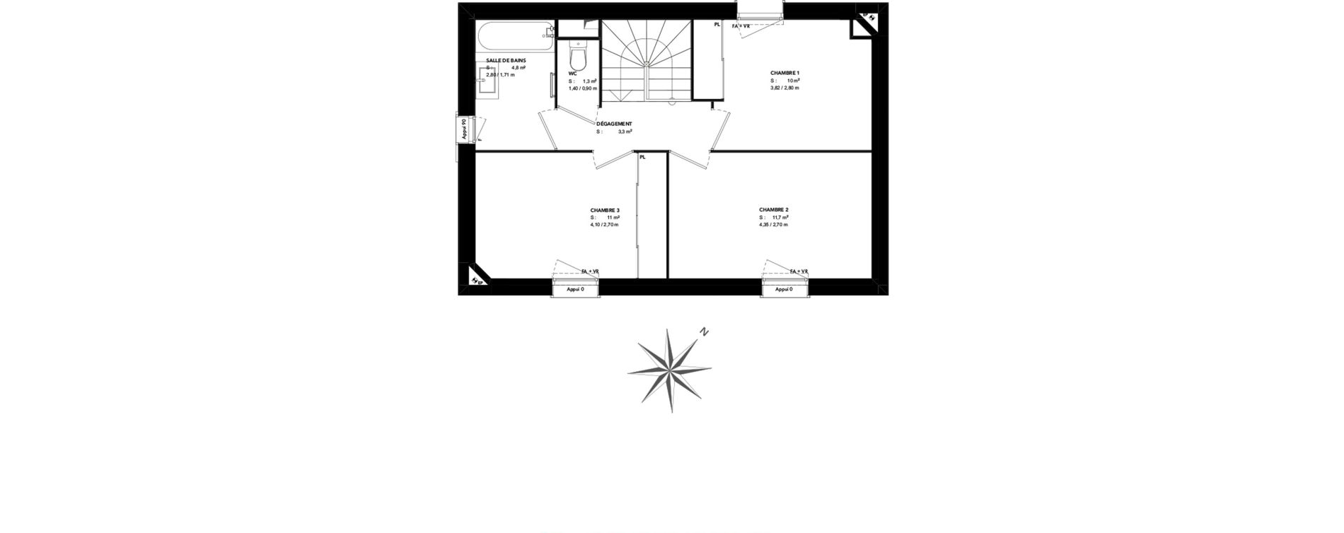 Maison T4 de 85,20 m2 &agrave; Bruges Cimeti&egrave;re nord - petit bruges