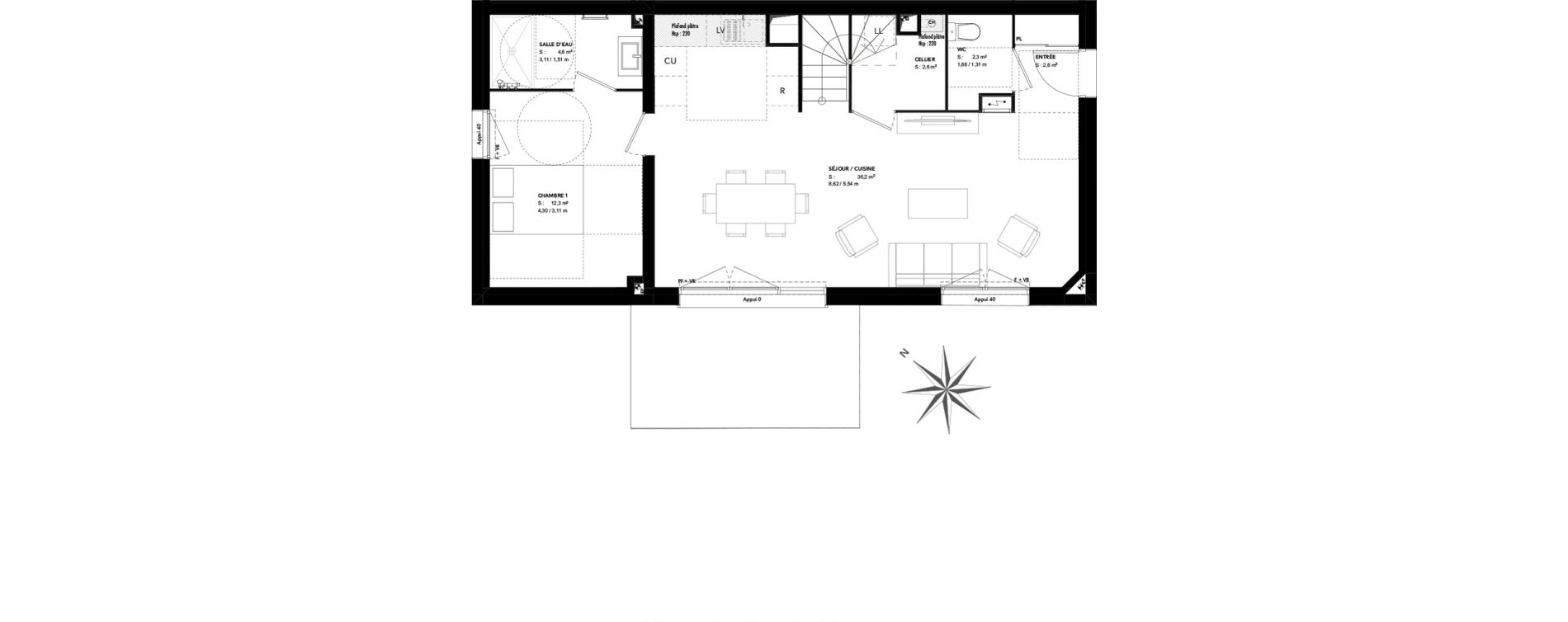 Maison T5 de 102,80 m2 &agrave; Bruges Cimeti&egrave;re nord - petit bruges