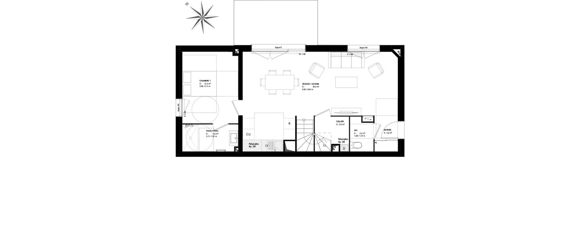 Appartement T5 de 102,80 m2 &agrave; Bruges Cimeti&egrave;re nord - petit bruges