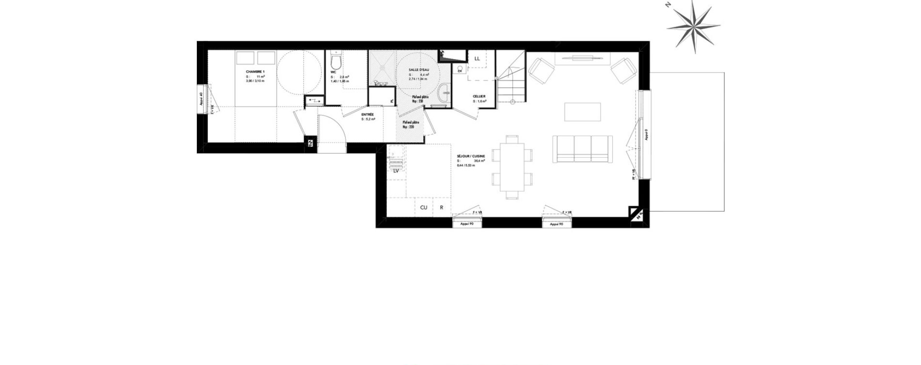 Maison T5 de 103,30 m2 &agrave; Bruges Cimeti&egrave;re nord - petit bruges
