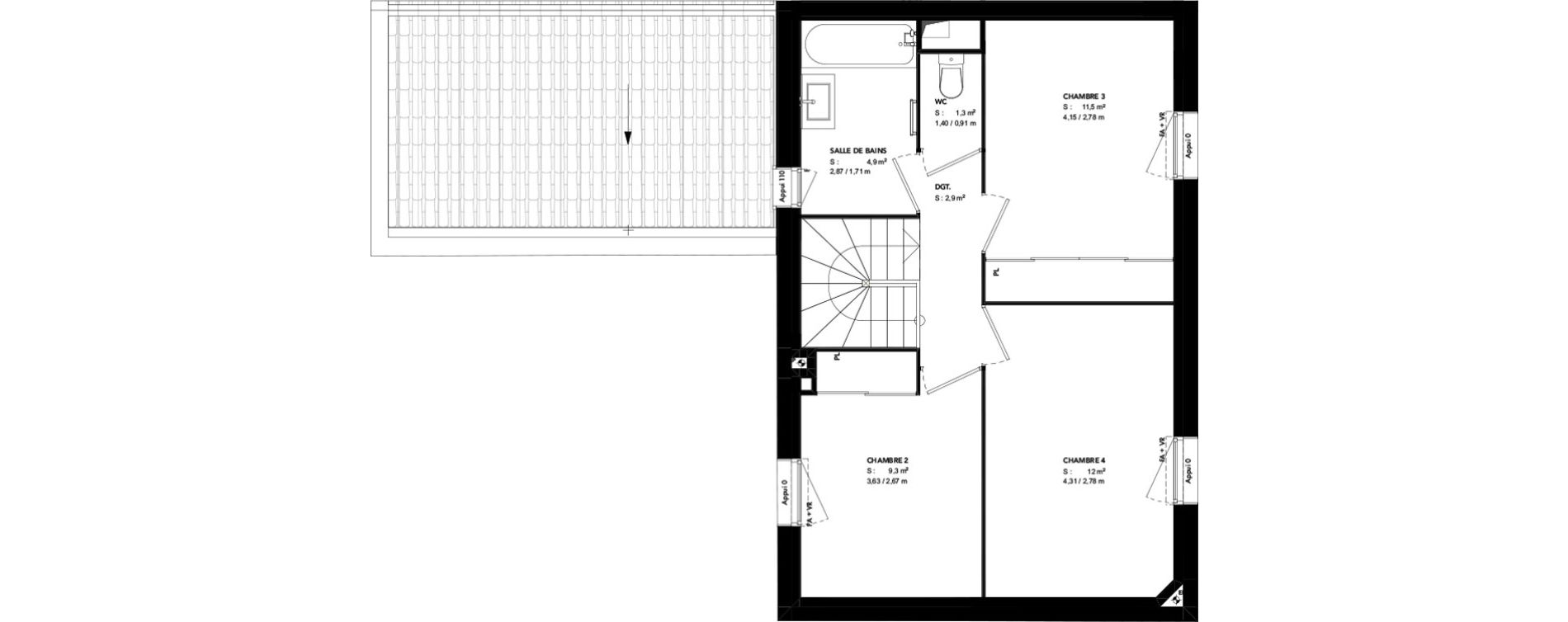 Appartement T5 de 102,70 m2 &agrave; Bruges Cimeti&egrave;re nord - petit bruges