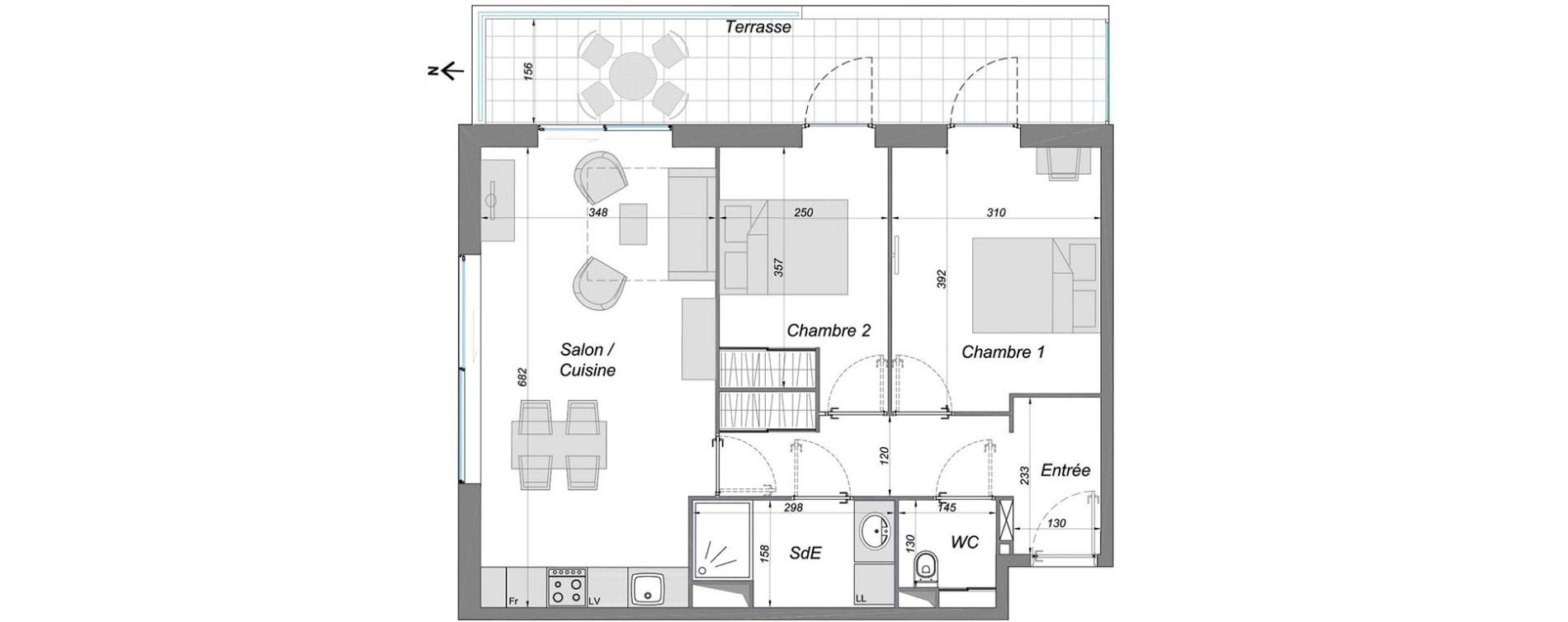 Appartement T3 de 59,40 m2 &agrave; Bruges Centre