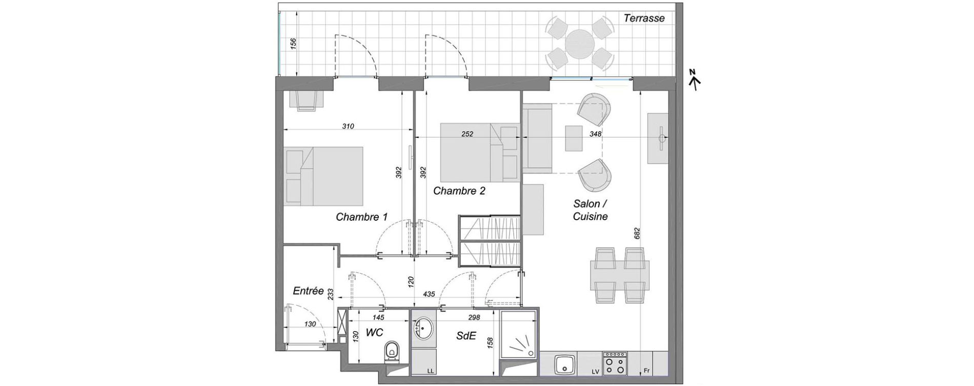 Appartement T3 de 59,20 m2 &agrave; Bruges Centre